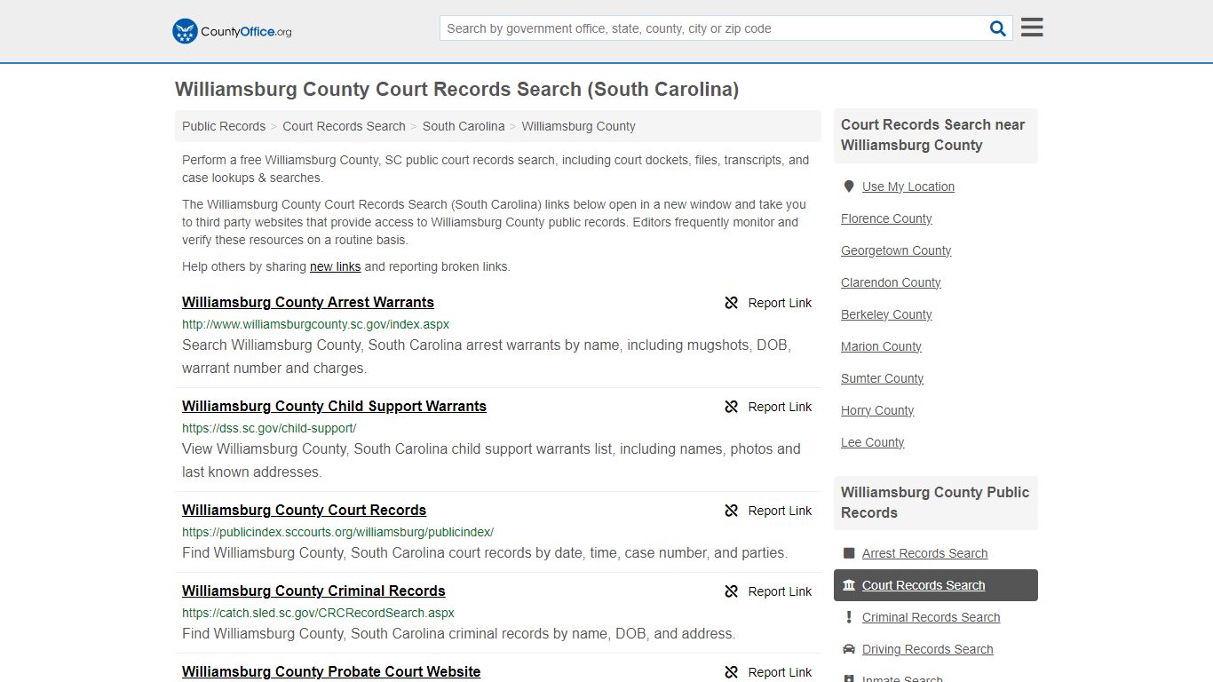 Williamsburg County Court Records Search (South Carolina)